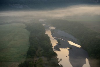 Flight shots over the Arda river canyon, Madzharovo, Eastern Rhodope mountains, Bulgaria