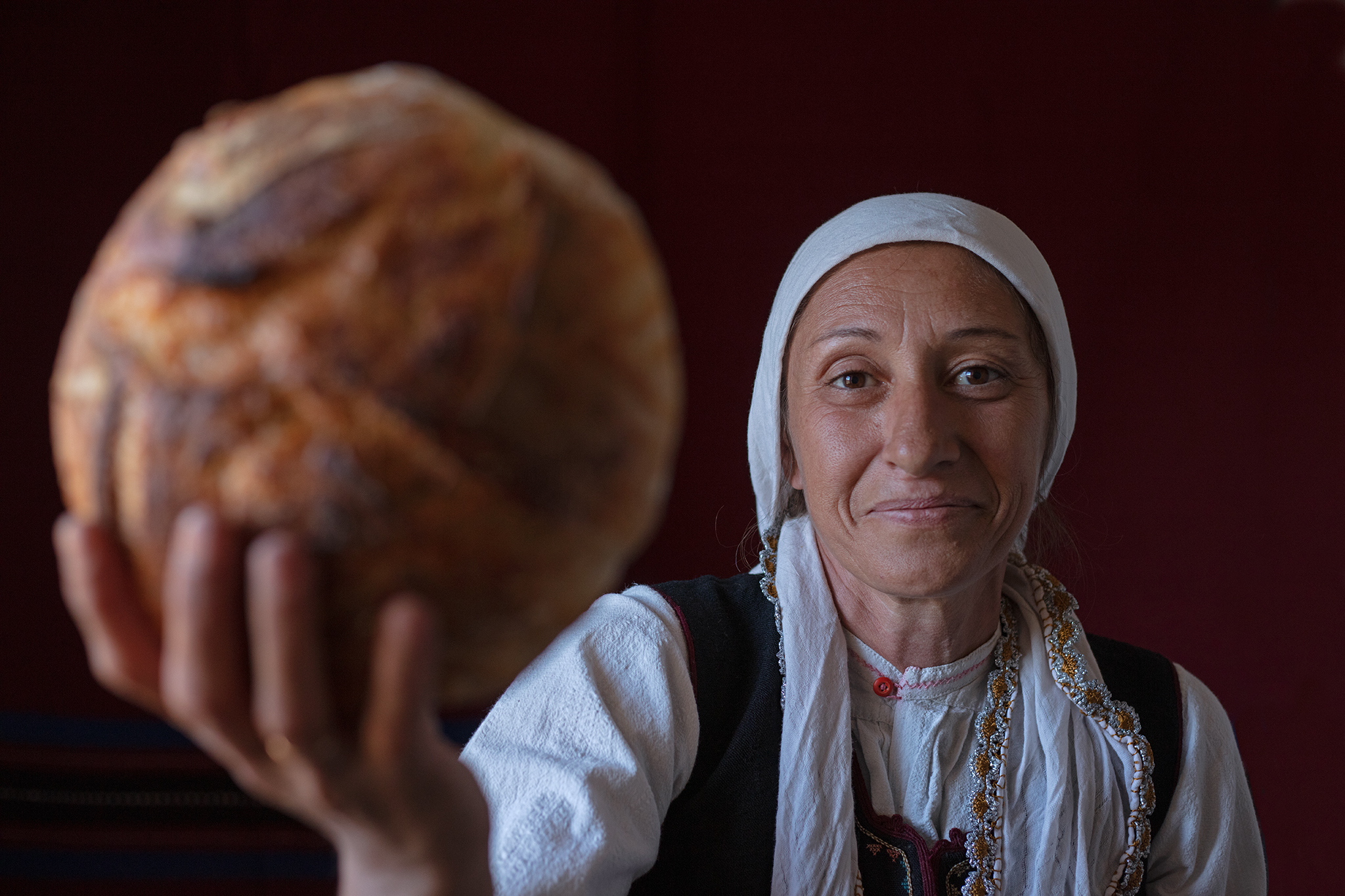 Local producer in Rhodope Mountains; Trahana producer (local product) Rhodope Mountains rewilding landscape (in this case product is bread)
